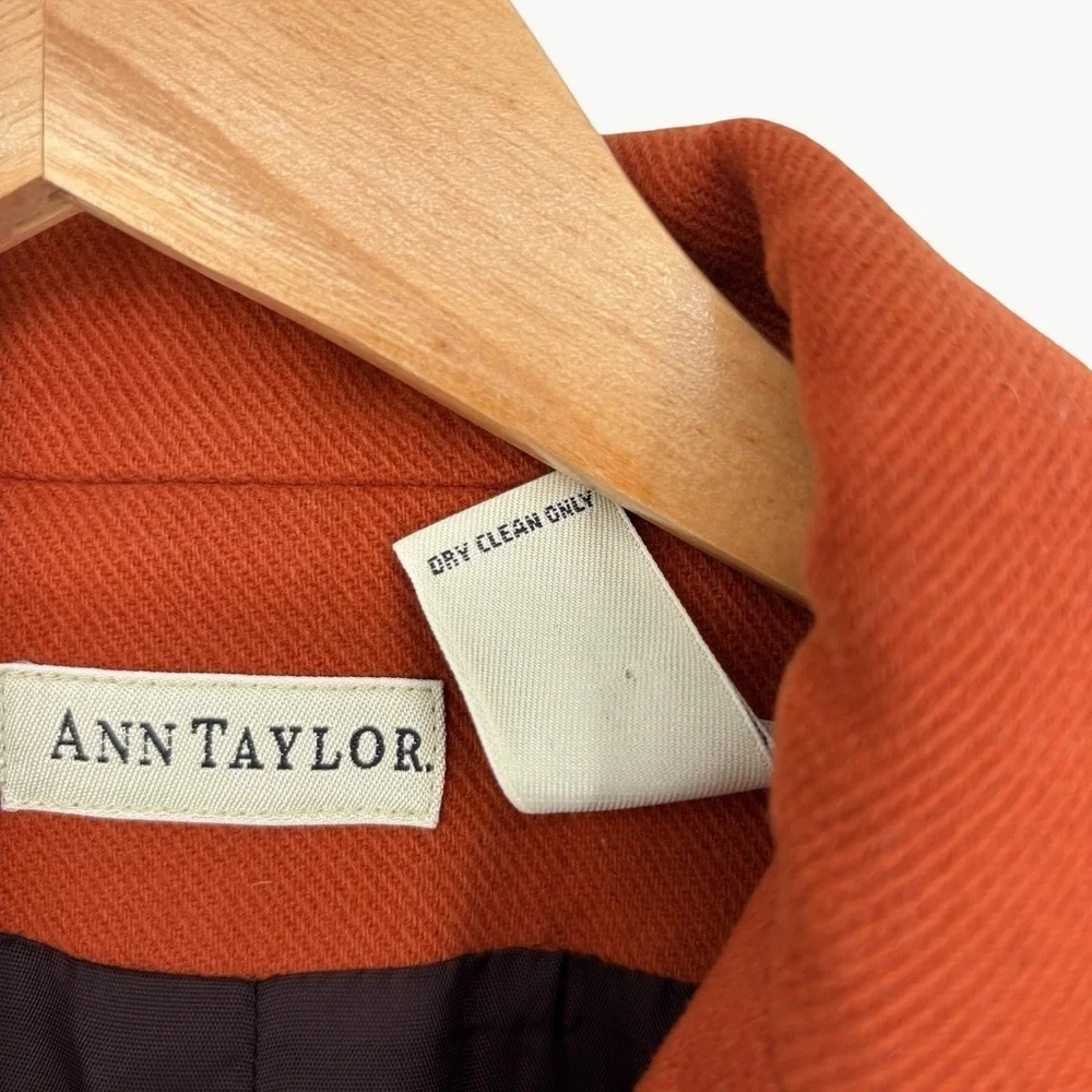 Vintage Ann Taylor Wool Cashmere Blazer Size 6 Burnt Orange 90s Classic - Picture 9 of 13
